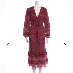 Veronica Beard Elegant Red Paisley Dress - L